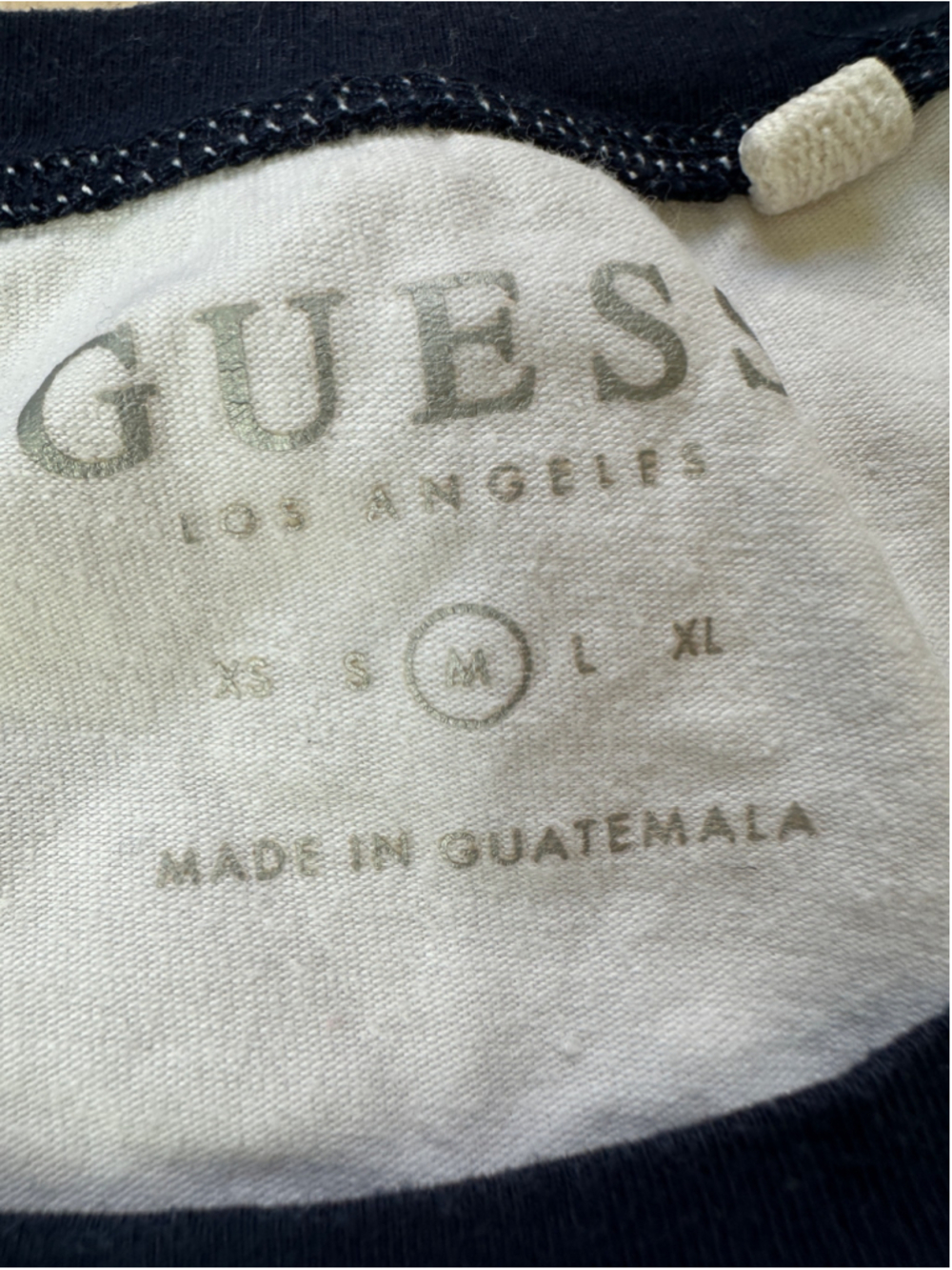 GUESS Y2K Rhinestone Logo Ringer Baby Tee Size M - Picture 5 of 9